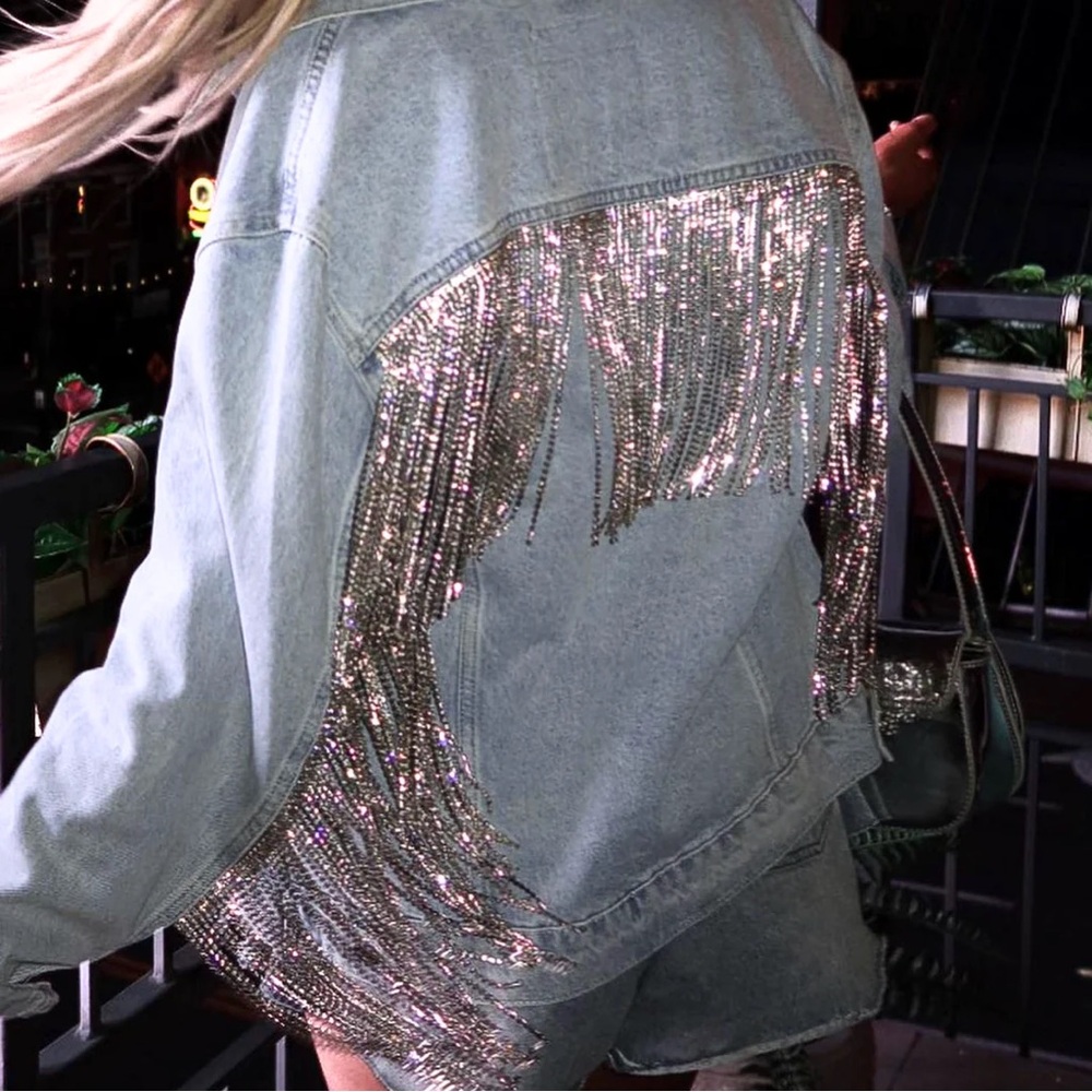 Daniel Diamond Denim Rhinestone Fringe Jacket / Daniel X Diamond / The Dylan